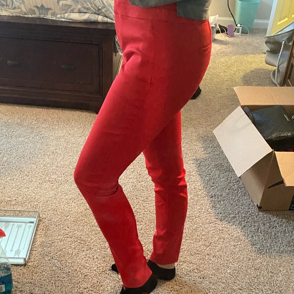 Loft, Straight Leg, Red, Work Pants